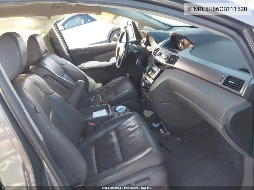 5FNRL5H66CB111520 2012 Honda Odyssey Ex-L