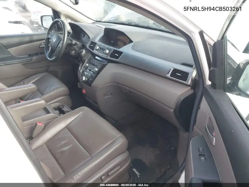 5FNRL5H94CB503261 2012 Honda Odyssey Touring/Touring Elite