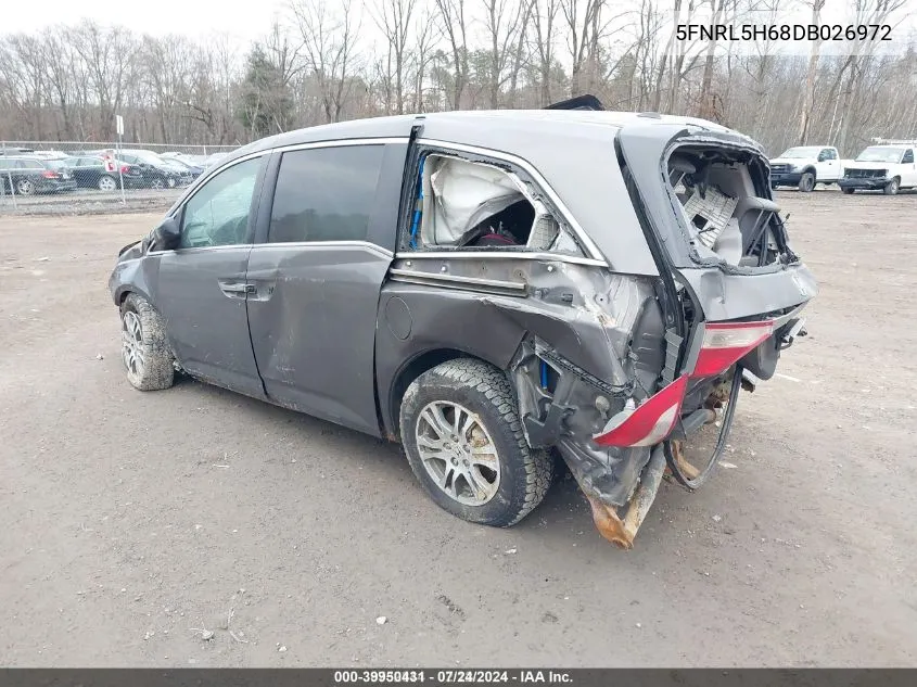 2013 Honda Odyssey Ex-L VIN: 5FNRL5H68DB026972 Lot: 39950431