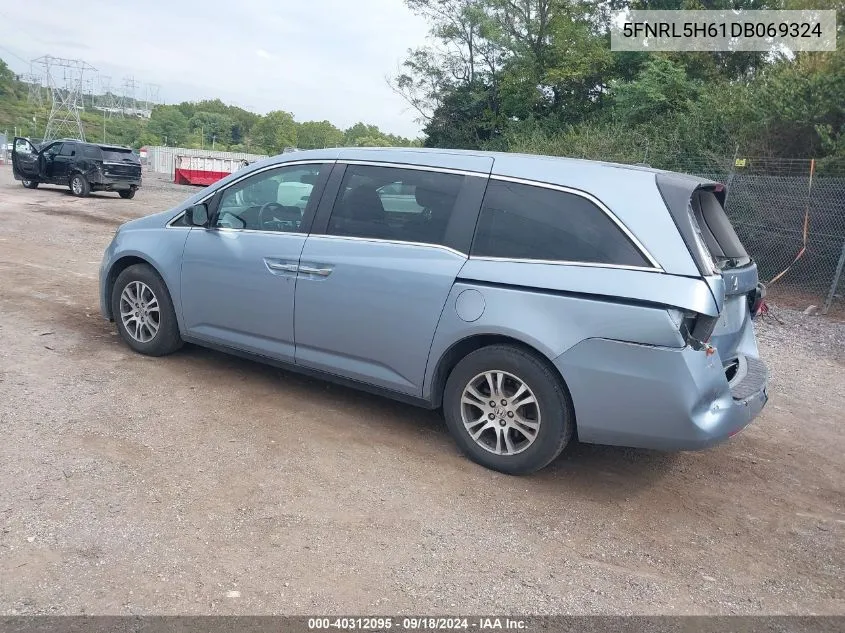 2013 Honda Odyssey Ex-L VIN: 5FNRL5H61DB069324 Lot: 40312095