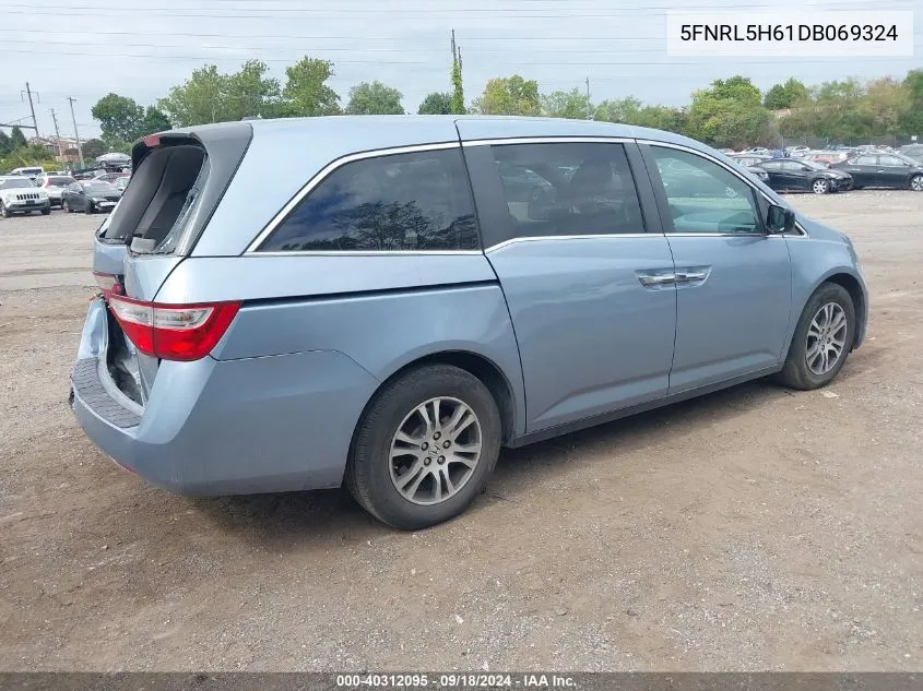 2013 Honda Odyssey Ex-L VIN: 5FNRL5H61DB069324 Lot: 40312095