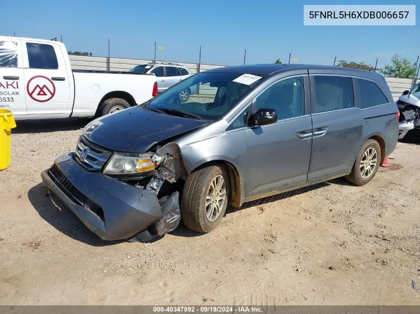 2013 Honda Odyssey Ex-L VIN: 5FNRL5H6XDB006657 Lot: 40347892