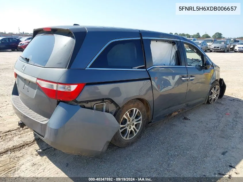 5FNRL5H6XDB006657 2013 Honda Odyssey Ex-L