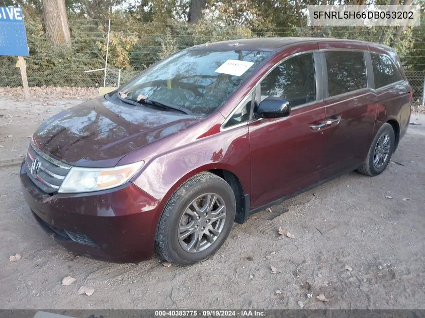 2013 Honda Odyssey Ex-L VIN: 5FNRL5H66DB053202 Lot: 40383775