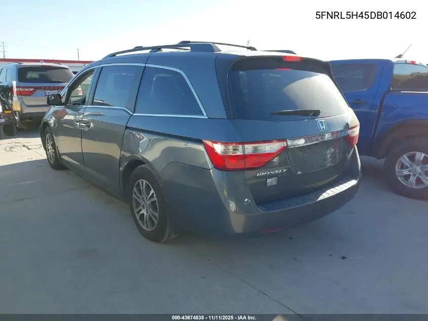 5FNRL5H45DB014602 2013 Honda Odyssey Ex