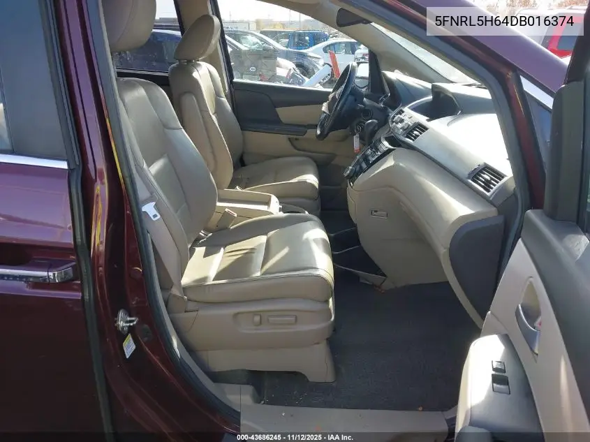 5FNRL5H64DB016374 2013 Honda Odyssey Ex-L