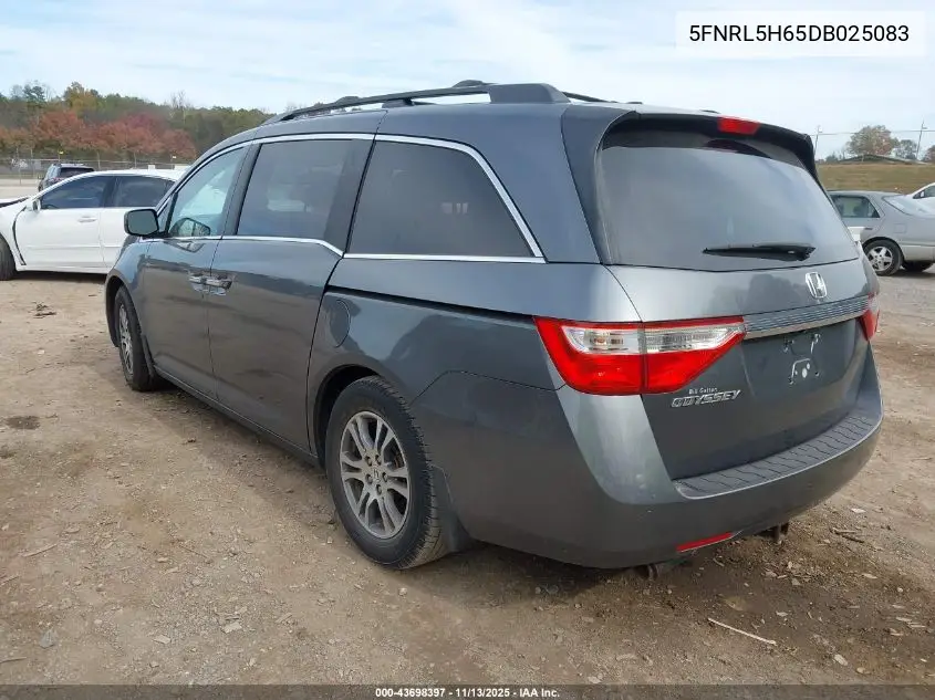 5FNRL5H65DB025083 2013 Honda Odyssey Ex-L