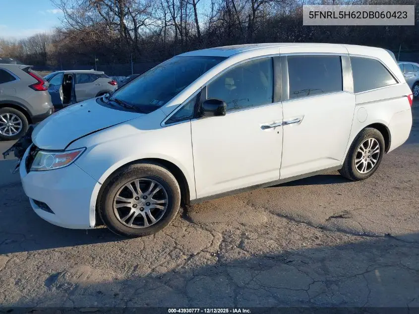 5FNRL5H62DB060423 2013 Honda Odyssey Ex-L