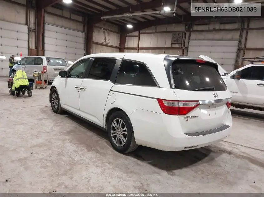 5FNRL5H63DB021033 2013 Honda Odyssey Ex-L