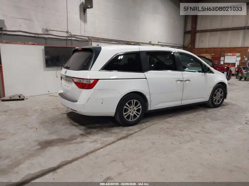 5FNRL5H63DB021033 2013 Honda Odyssey Ex-L