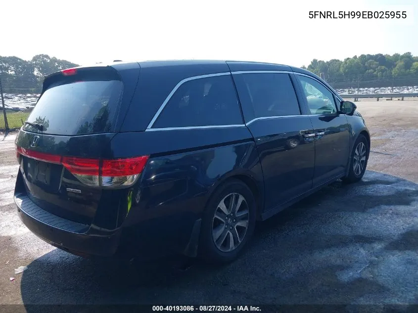 2014 Honda Odyssey Touring/Touring Elite VIN: 5FNRL5H99EB025955 Lot: 40193086