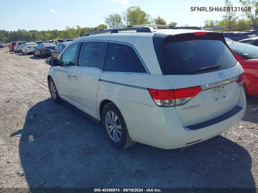 2014 Honda Odyssey Ex-L VIN: 5FNRL5H66EB131608 Lot: 40386974