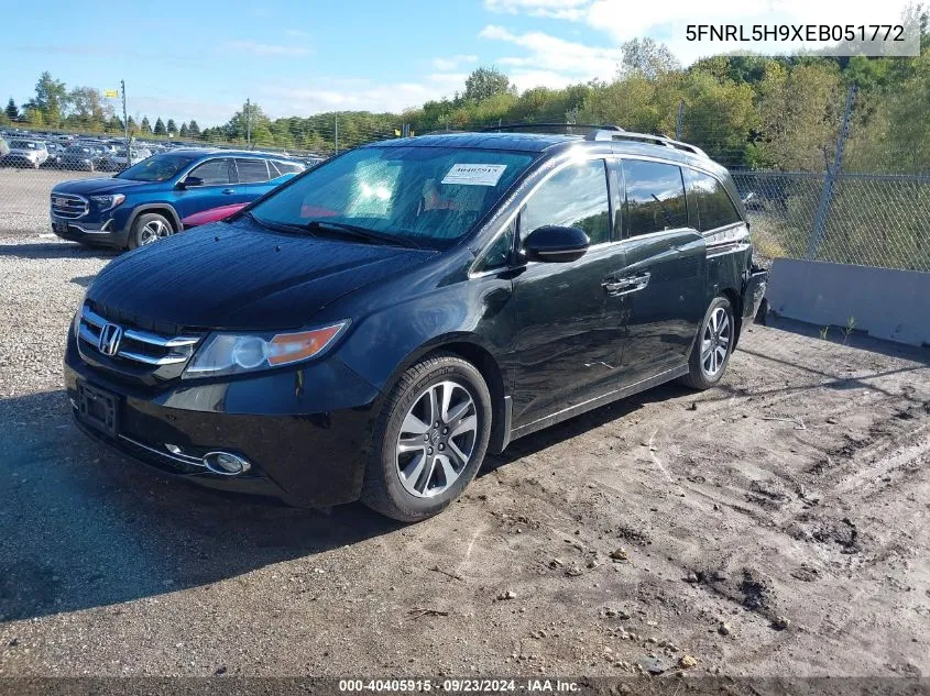 2014 Honda Odyssey Touring/Touring Elite VIN: 5FNRL5H9XEB051772 Lot: 40405915