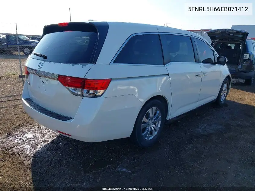 5FNRL5H66EB071412 2014 Honda Odyssey Ex-L