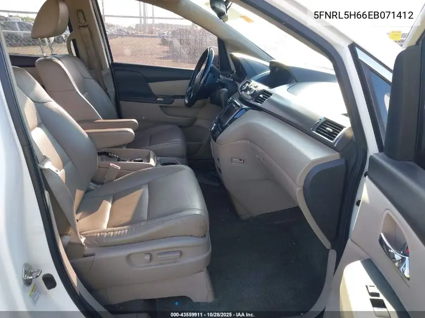 5FNRL5H66EB071412 2014 Honda Odyssey Ex-L