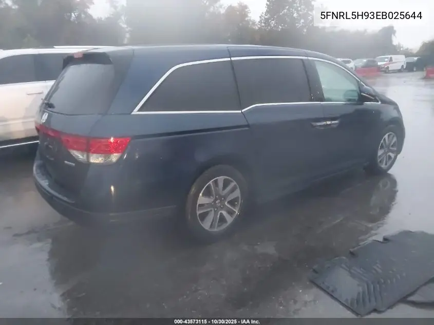 5FNRL5H93EB025644 2014 Honda Odyssey Touring/Touring Elite