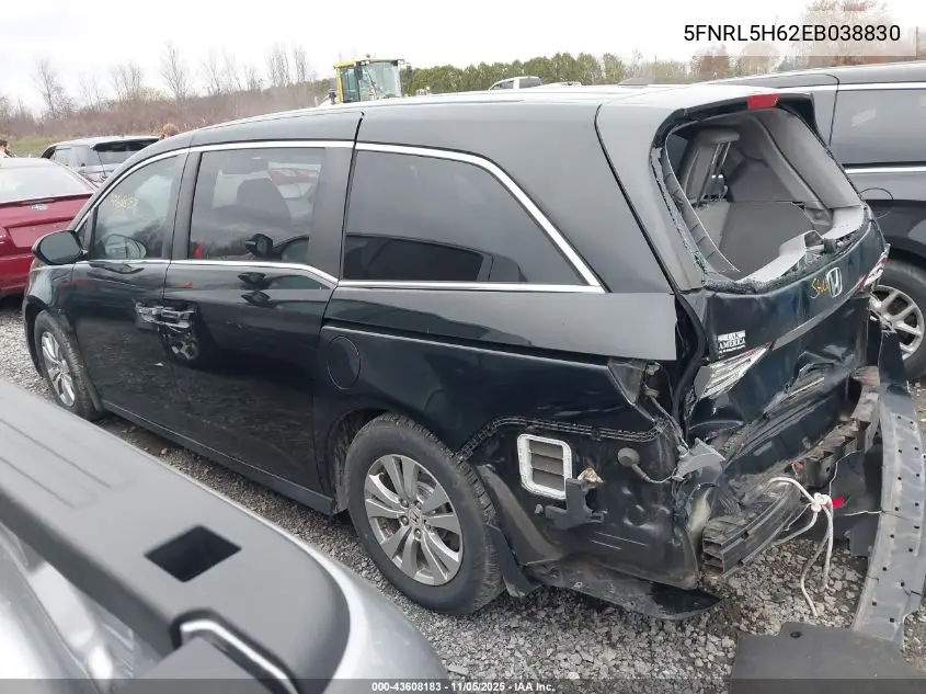 5FNRL5H62EB038830 2014 Honda Odyssey Ex-L