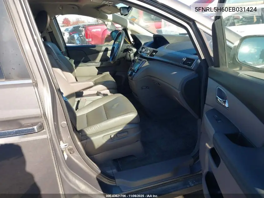 5FNRL5H60EB031424 2014 Honda Odyssey Ex-L