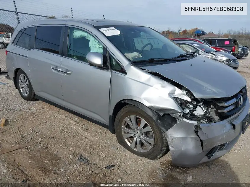 5FNRL5H67EB068308 2014 Honda Odyssey Ex-L