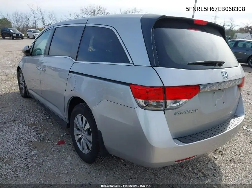 5FNRL5H67EB068308 2014 Honda Odyssey Ex-L