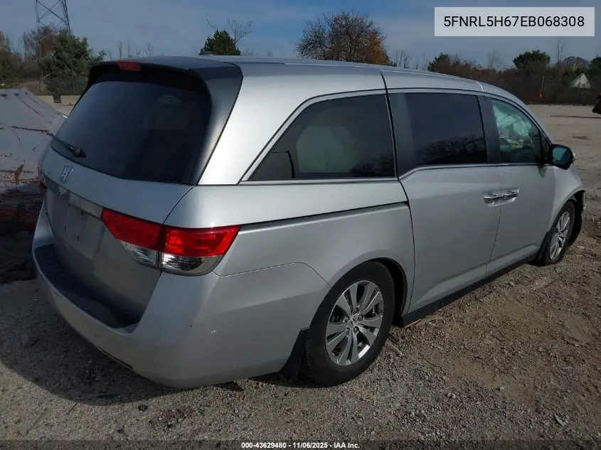5FNRL5H67EB068308 2014 Honda Odyssey Ex-L