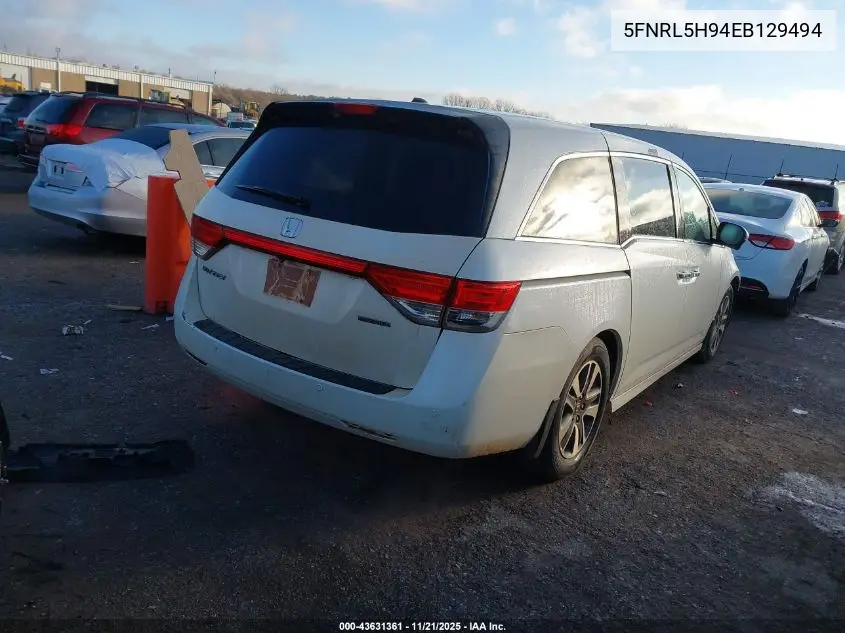 5FNRL5H94EB129494 2014 Honda Odyssey Touring/Touring Elite