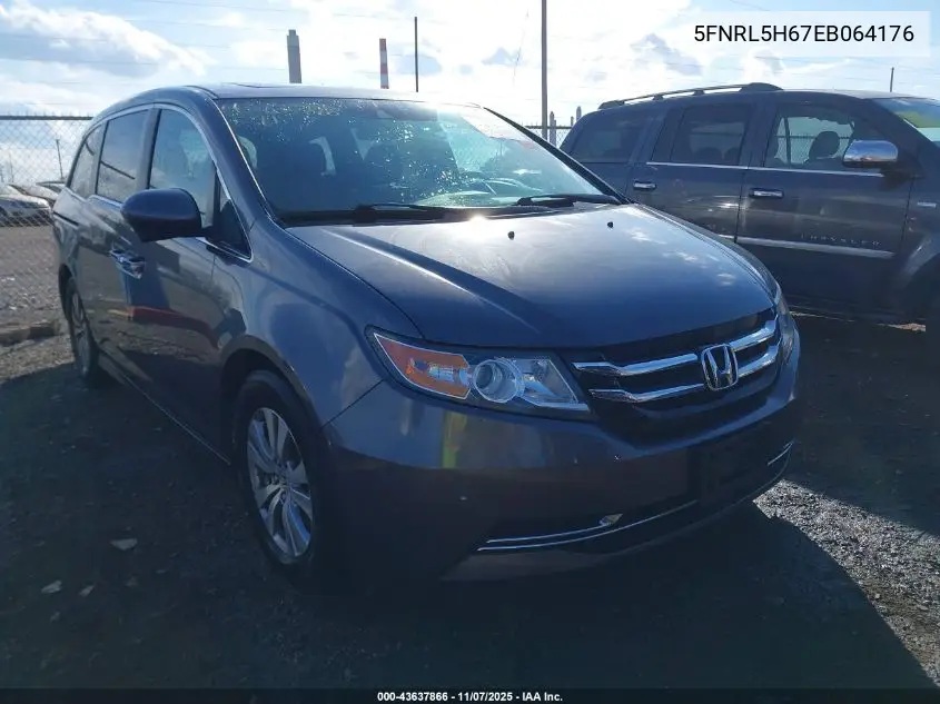 5FNRL5H67EB064176 2014 Honda Odyssey Ex-L