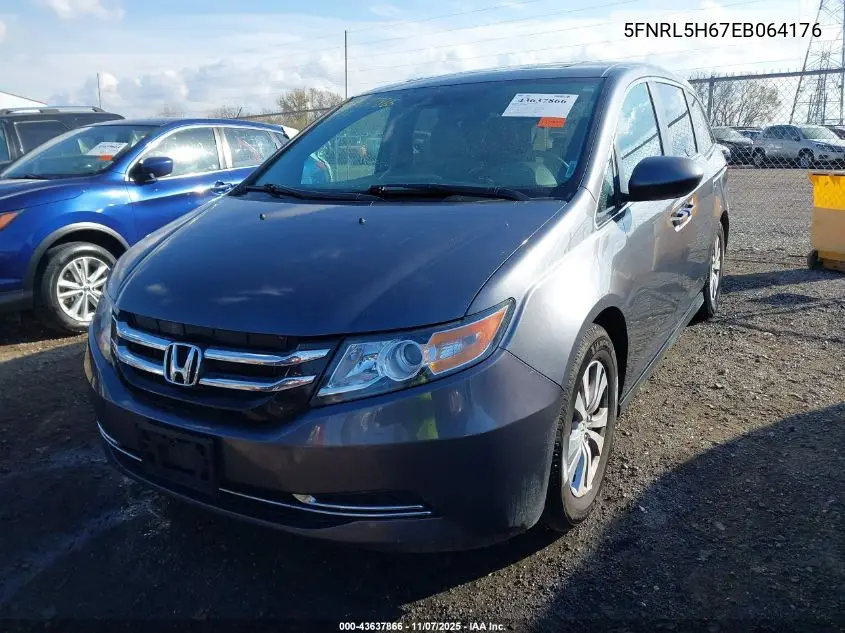 5FNRL5H67EB064176 2014 Honda Odyssey Ex-L