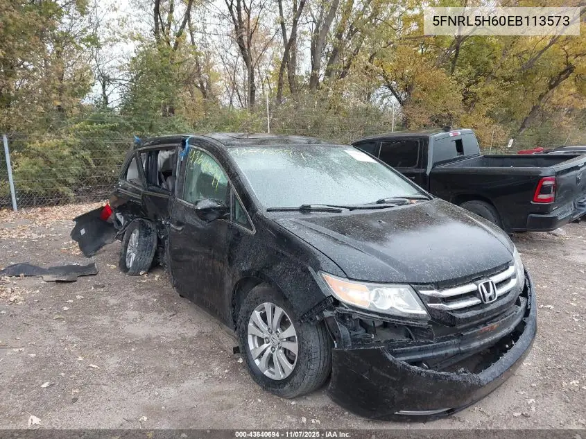 5FNRL5H60EB113573 2014 Honda Odyssey Ex-L