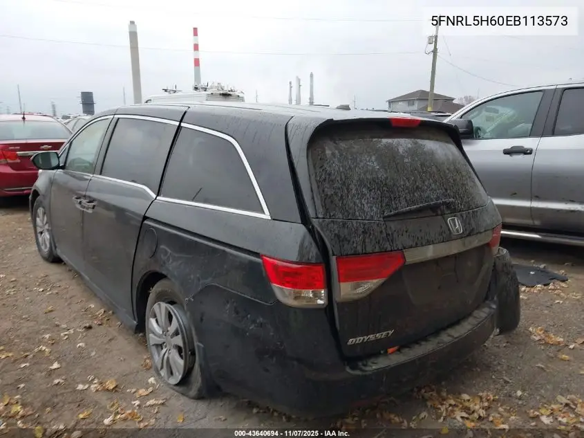 5FNRL5H60EB113573 2014 Honda Odyssey Ex-L