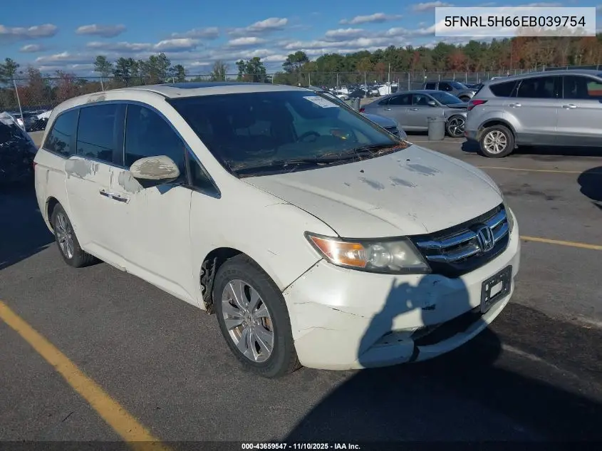 5FNRL5H66EB039754 2014 Honda Odyssey Ex-L