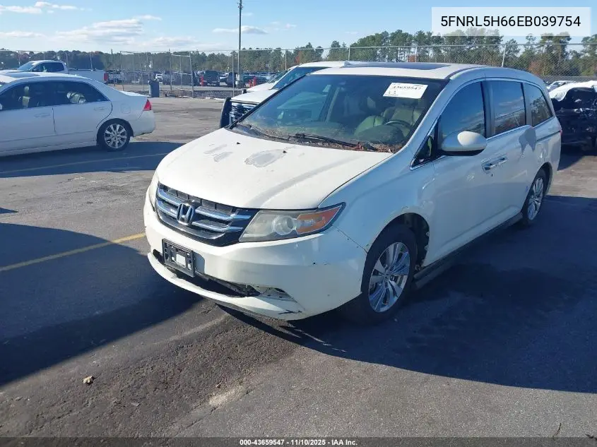5FNRL5H66EB039754 2014 Honda Odyssey Ex-L