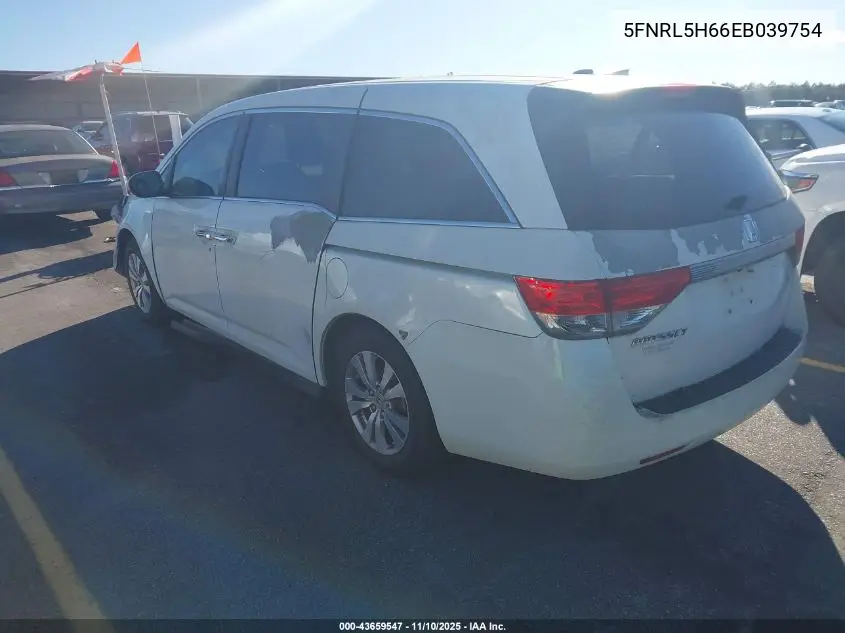 5FNRL5H66EB039754 2014 Honda Odyssey Ex-L