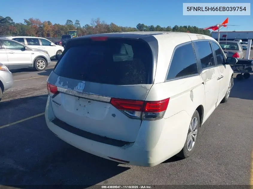 5FNRL5H66EB039754 2014 Honda Odyssey Ex-L