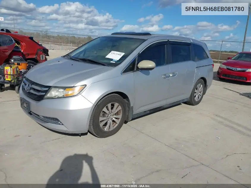 5FNRL5H68EB081780 2014 Honda Odyssey Ex-L