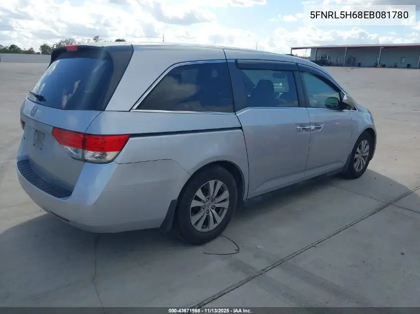 5FNRL5H68EB081780 2014 Honda Odyssey Ex-L