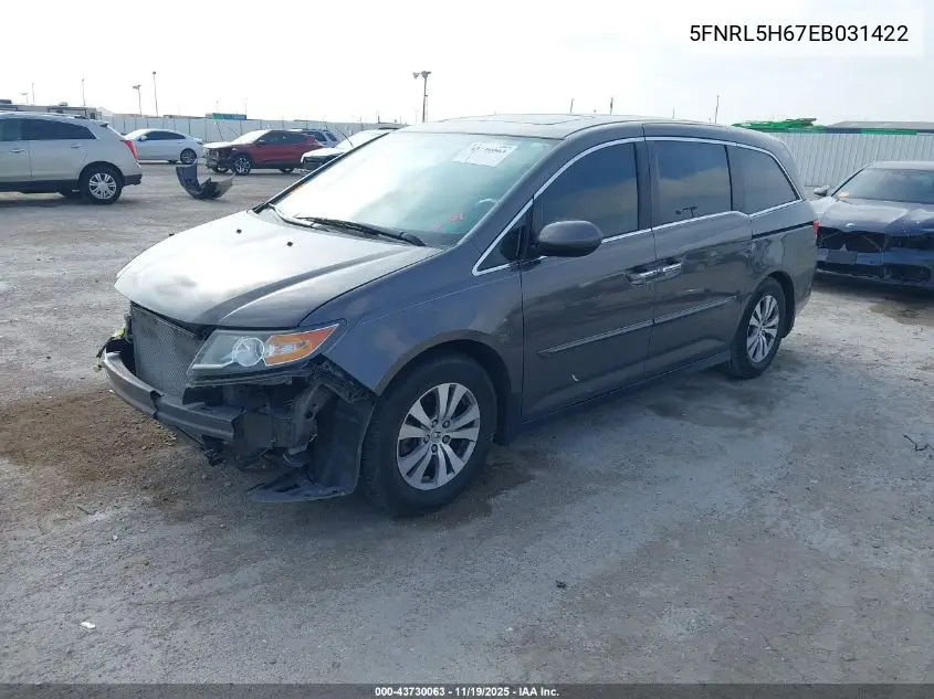 5FNRL5H67EB031422 2014 Honda Odyssey Ex-L
