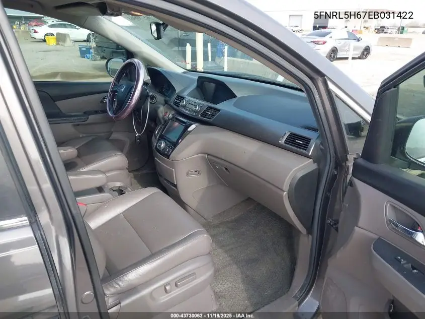 5FNRL5H67EB031422 2014 Honda Odyssey Ex-L