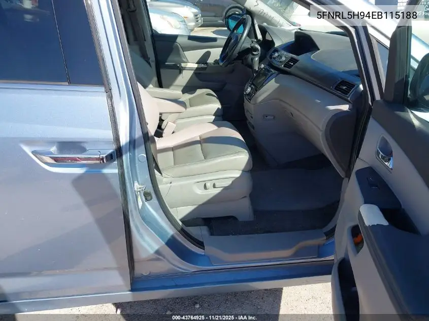5FNRL5H94EB115188 2014 Honda Odyssey Touring/Touring Elite