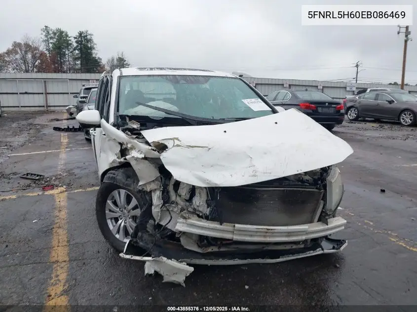 5FNRL5H60EB086469 2014 Honda Odyssey Ex-L