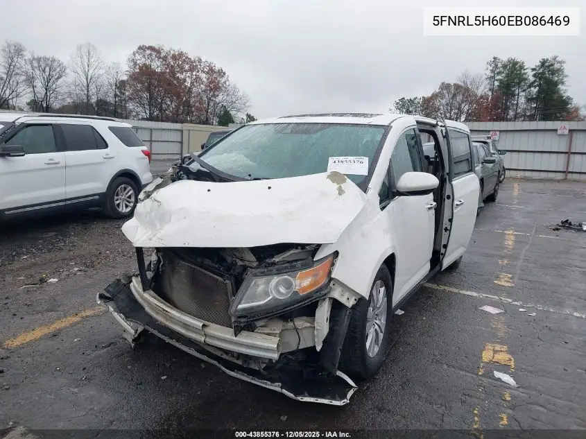 5FNRL5H60EB086469 2014 Honda Odyssey Ex-L