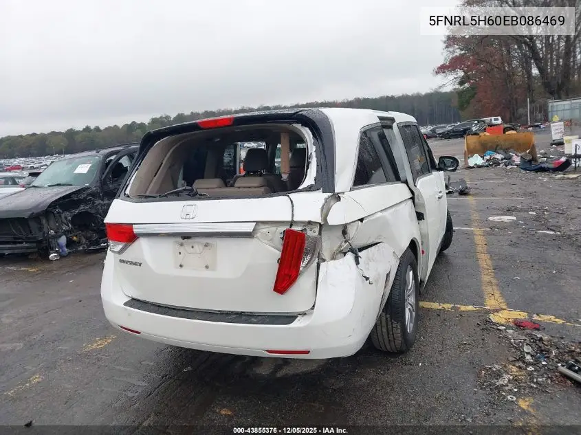 5FNRL5H60EB086469 2014 Honda Odyssey Ex-L