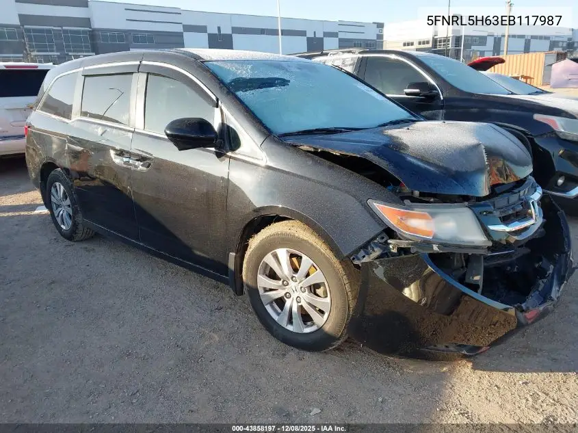5FNRL5H63EB117987 2014 Honda Odyssey Ex-L
