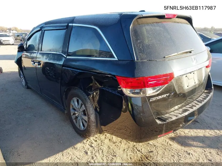 5FNRL5H63EB117987 2014 Honda Odyssey Ex-L