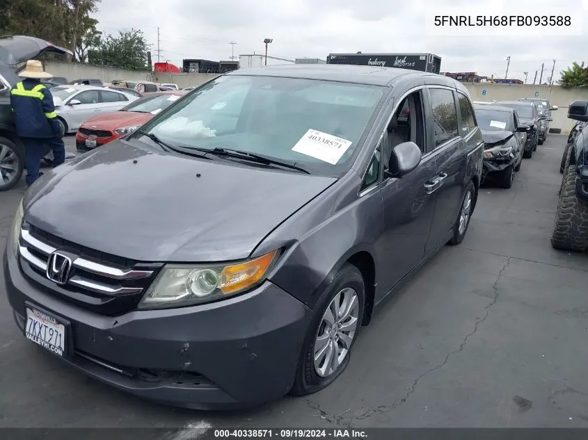 2015 Honda Odyssey Ex-L VIN: 5FNRL5H68FB093588 Lot: 40338571