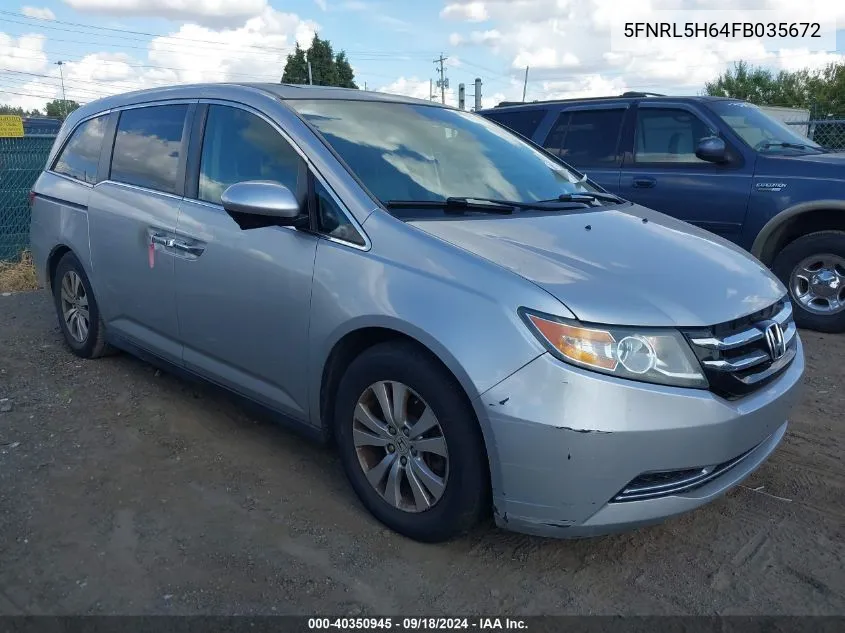 2015 Honda Odyssey Ex-L VIN: 5FNRL5H64FB035672 Lot: 40350945