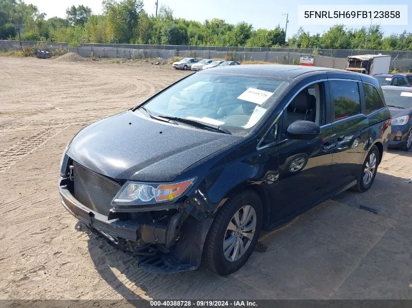 2015 Honda Odyssey Ex-L VIN: 5FNRL5H69FB123858 Lot: 40388728