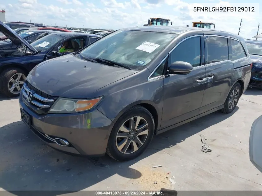 5FNRL5H92FB129012 2015 Honda Odyssey Touring/Touring Elite