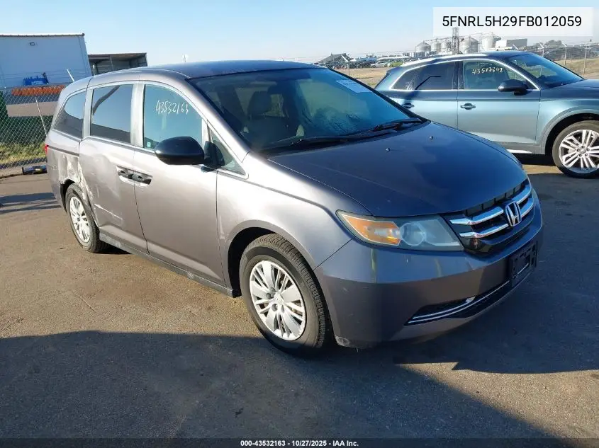 5FNRL5H29FB012059 2015 Honda Odyssey Lx