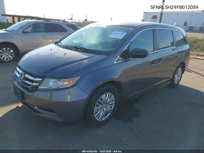 5FNRL5H29FB012059 2015 Honda Odyssey Lx